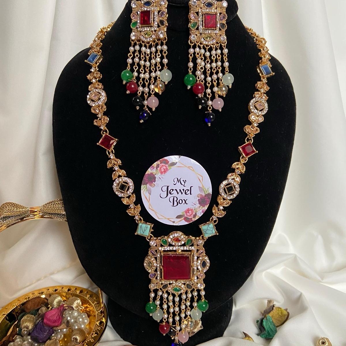 NAINA Egyptian long mala set with earring