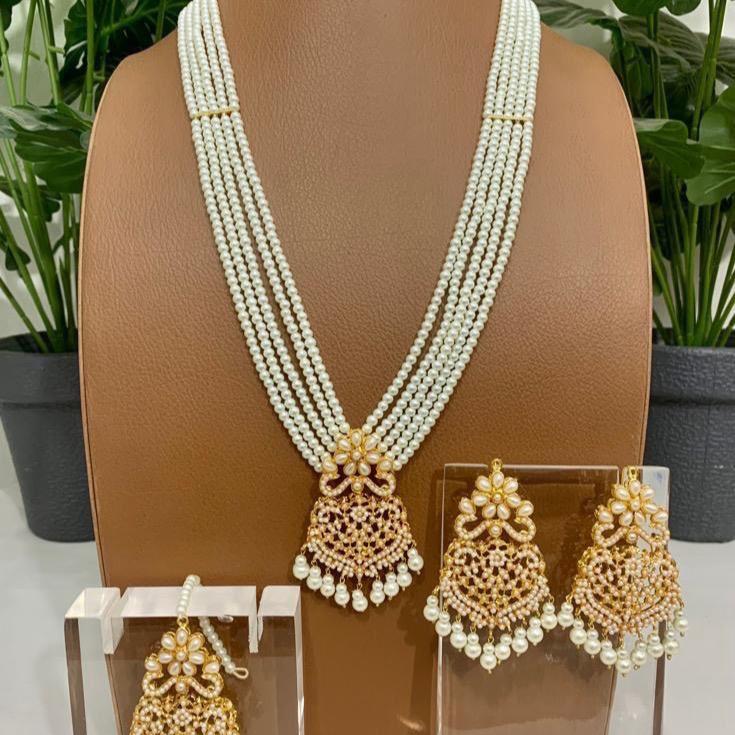 Bareera long mala set with earrings & Tekka