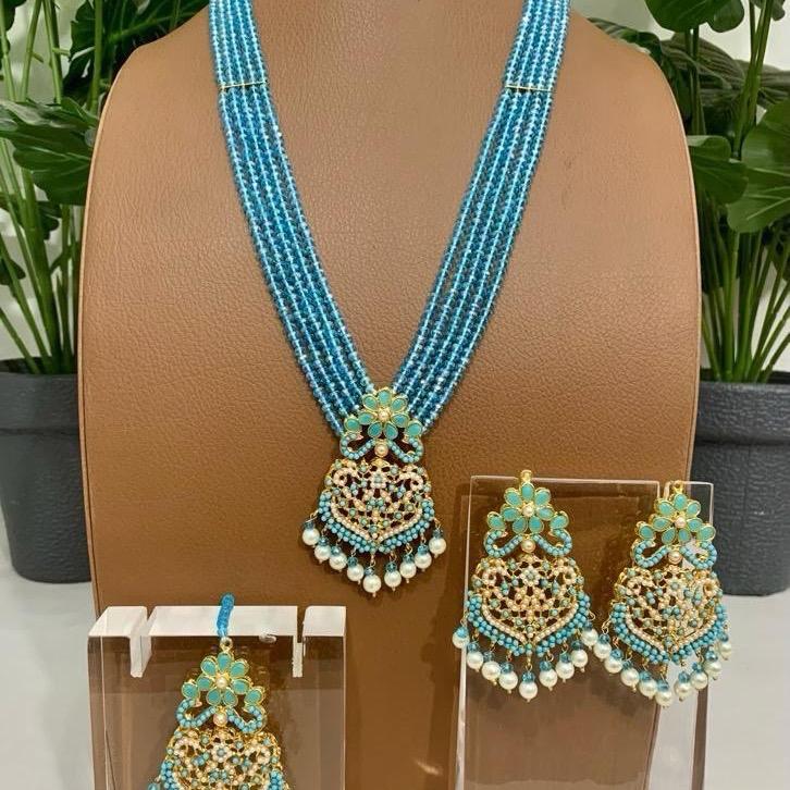 Bareera long mala set with earrings & Tekka