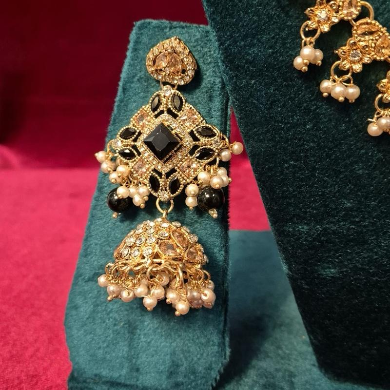ADen polki two layer mala set with earring and tikka - My Jewel Box