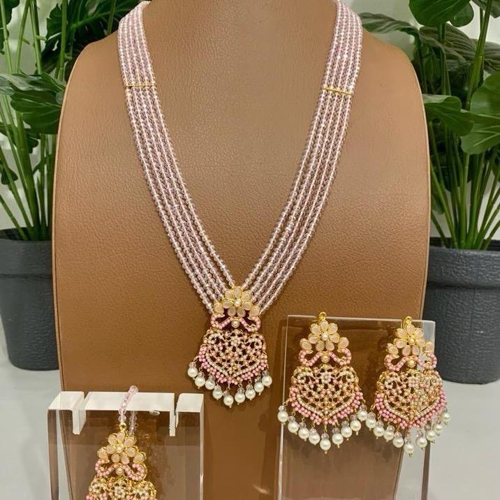 Bareera long mala set with earrings & Tekka