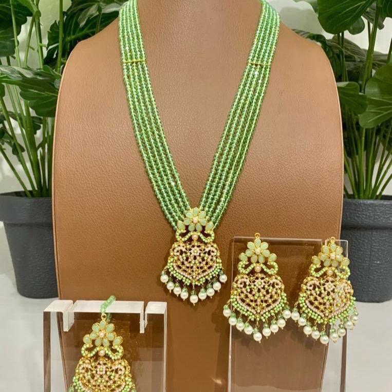 Bareera long mala set with earrings & Tekka