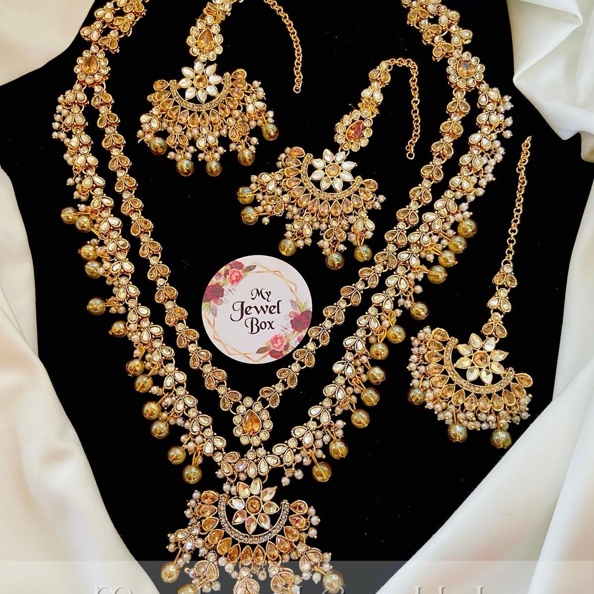 AMAYA Kundan Rani har two layered with earring tikka - My Jewel Box