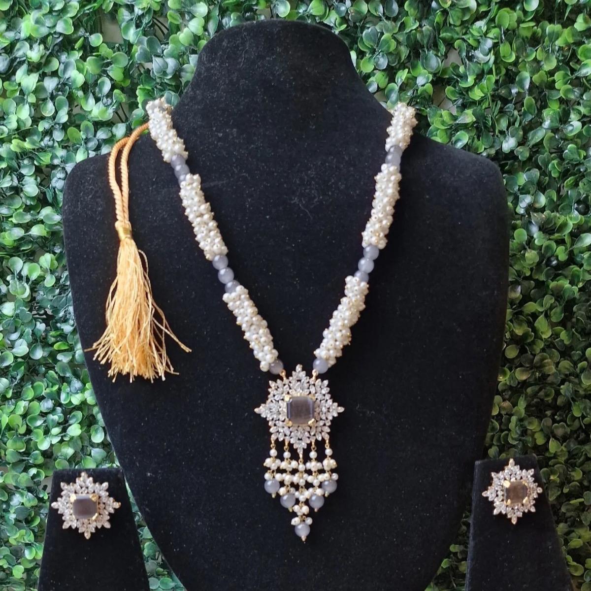 Rania Gajra Mala Set with American Diamond Necklace JBM007