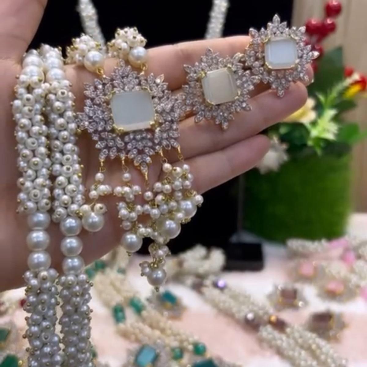 Rania Gajra Mala Set with American Diamond Necklace JBM007