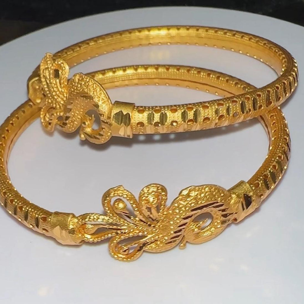 Peacock Indian Golden bangle kangan pair set MJB-D3 - My Jewel Box