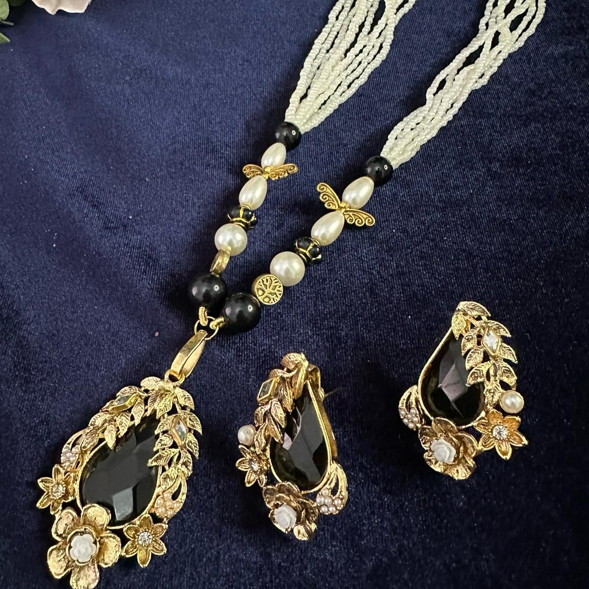 New New Designer Long Mala Set with Earring - Perfect for Any Occasion - My Jewel Box