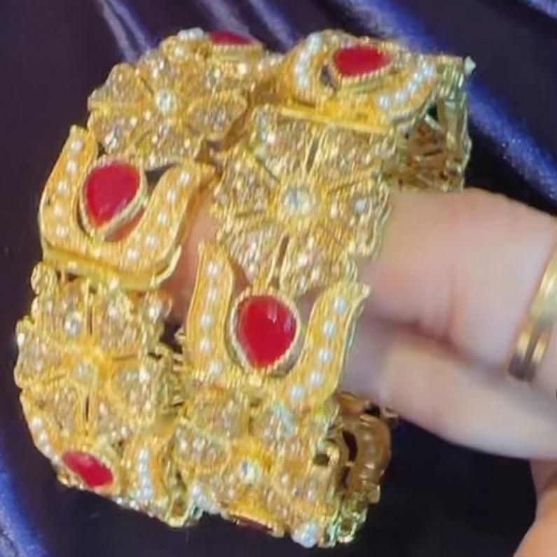 Mirror kundan openable bangle