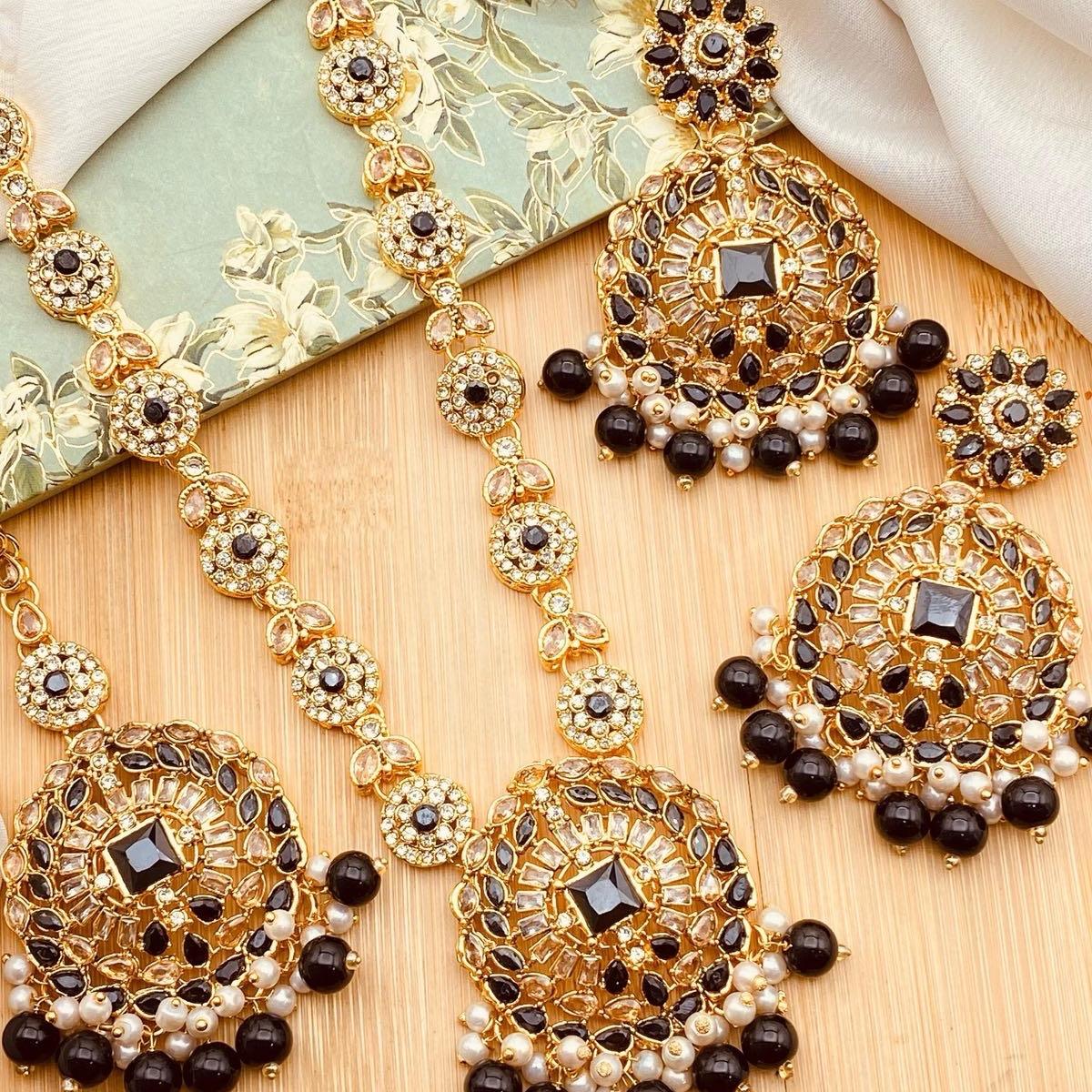 DANIYA Egyptian  Long Mala Set with Earring and Tikka for Women - Natural Look and Sophistication - My Jewel Box