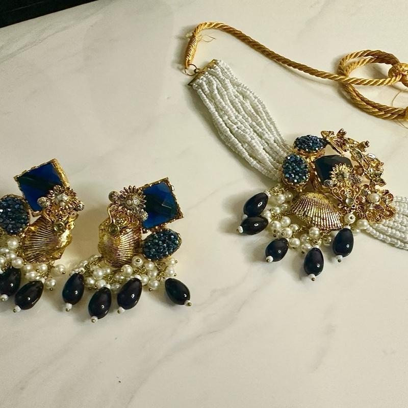 Turkish Choker Set with Earring and Tikka - Fashion Accessories - My Jewel Box