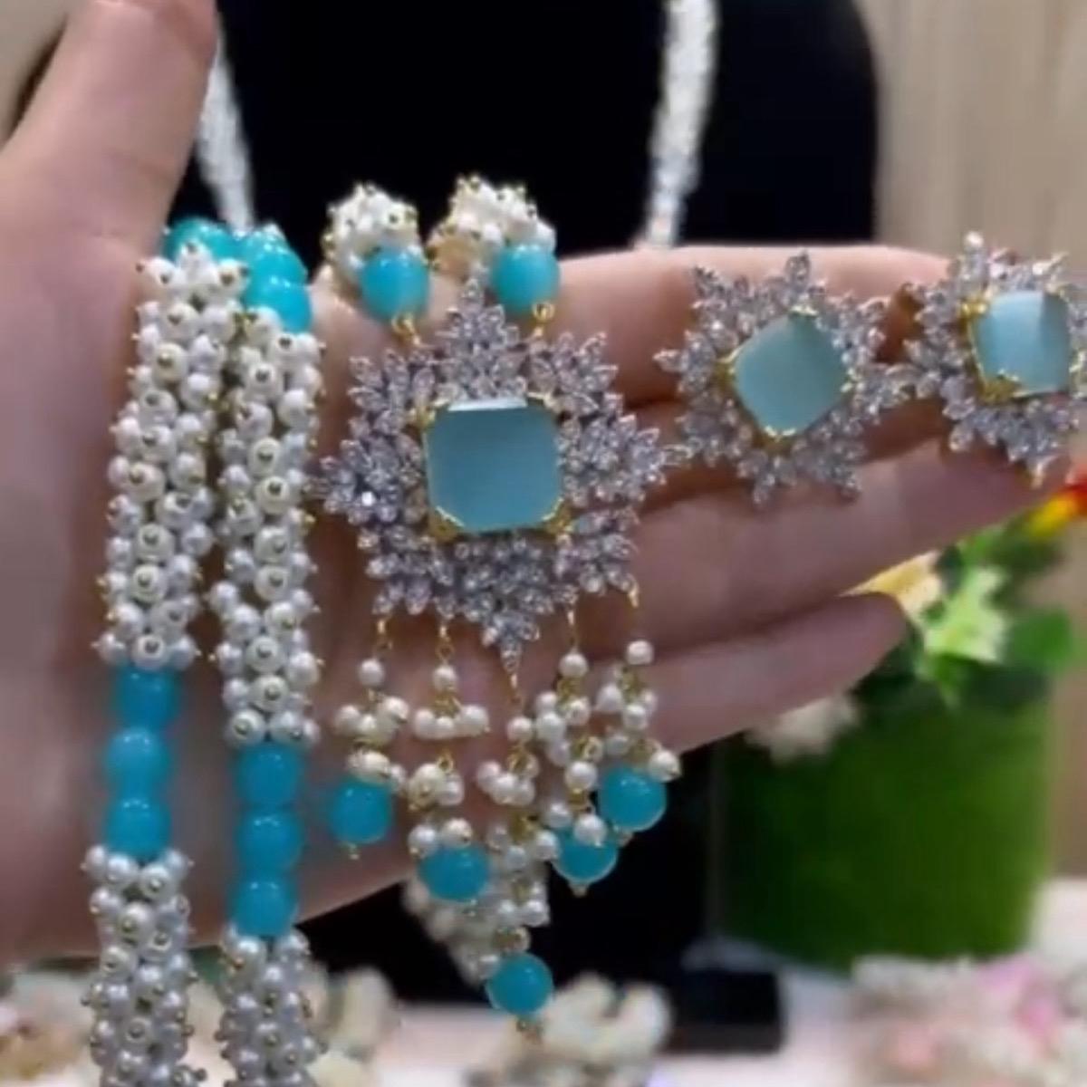 Rania Gajra Mala Set with American Diamond Necklace JBM007