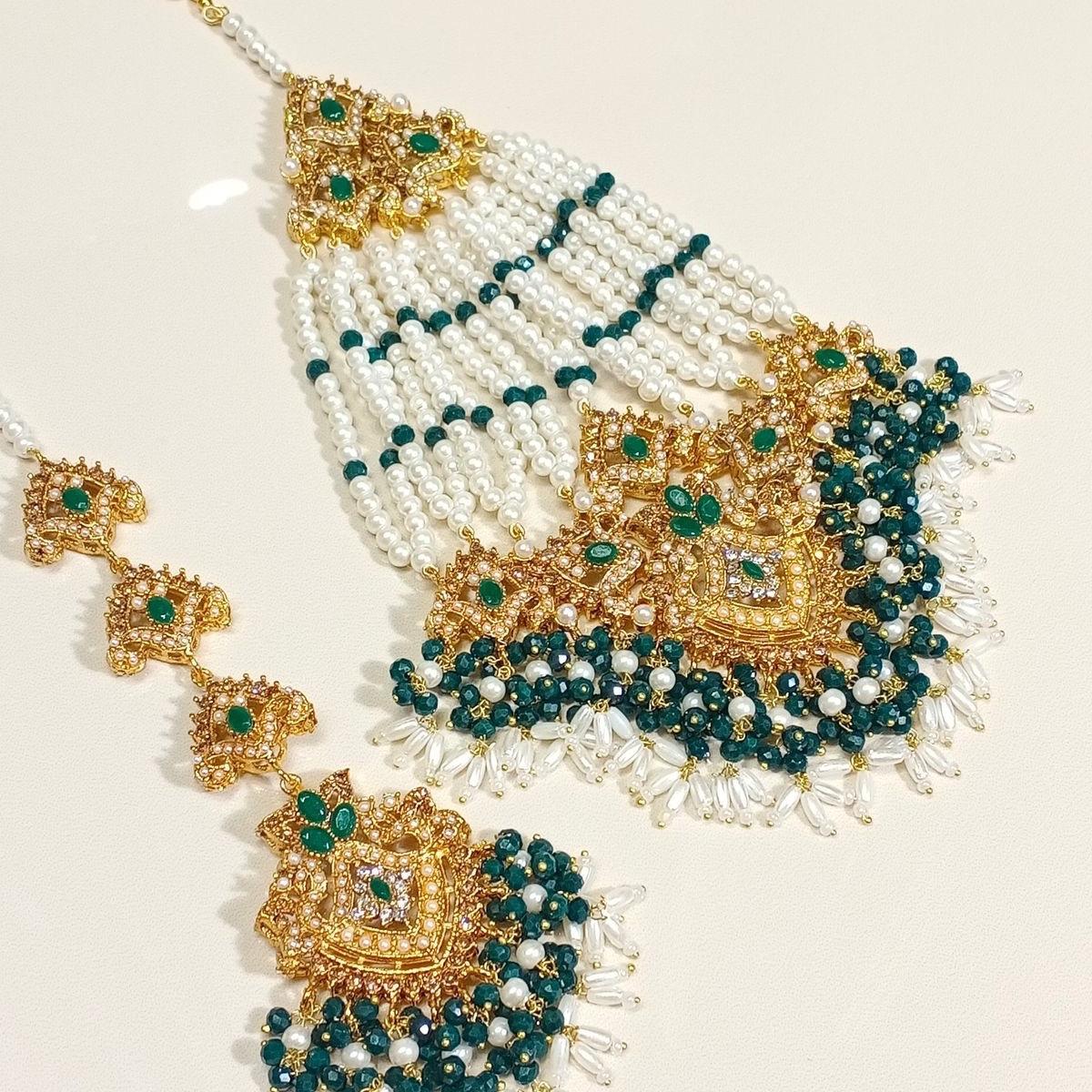 Elegant Pakistani Tikka and Pasa/Jhomer Set for Women - My Jewel Box
