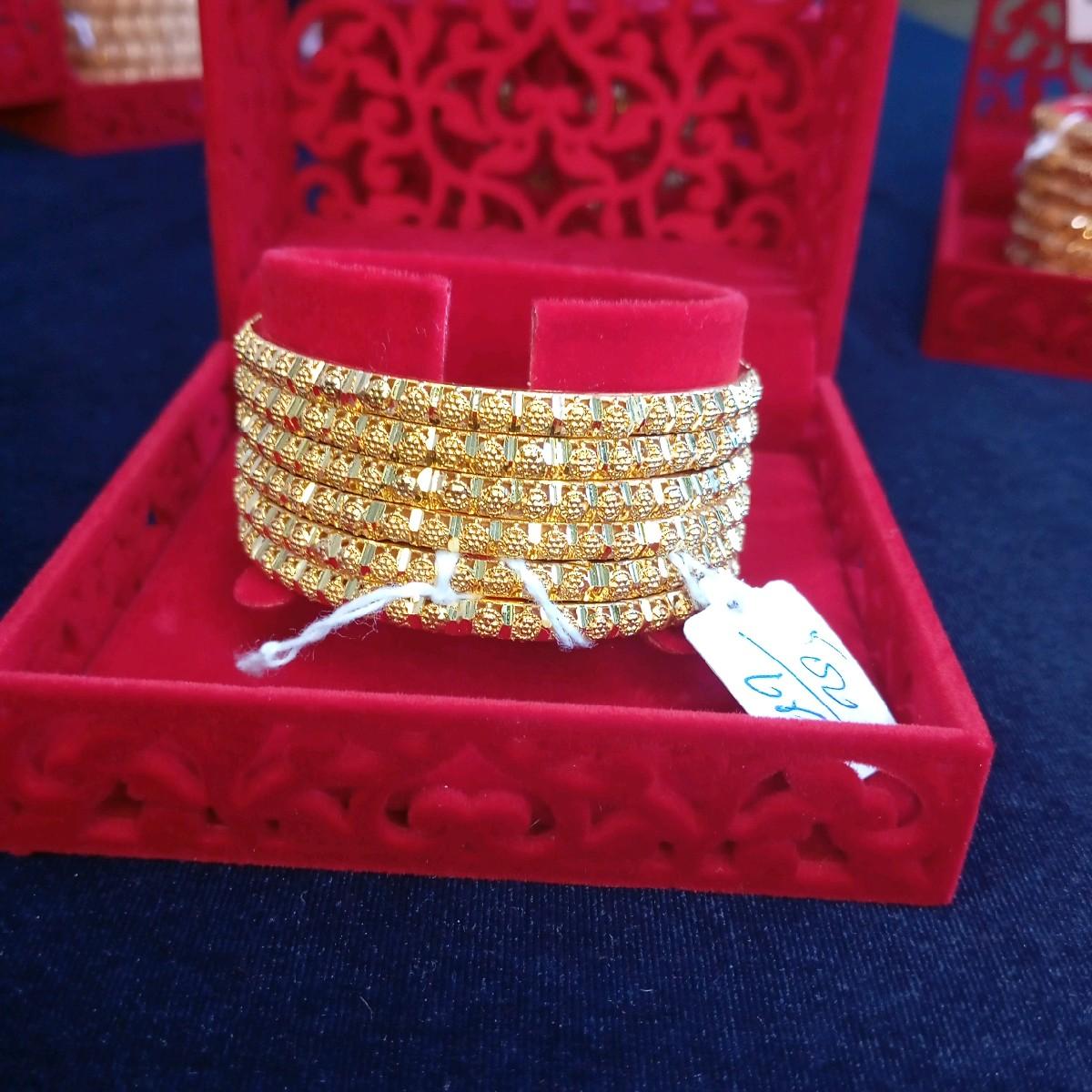 TBD1 Gold Plated Thin Bangles Set for Women - My Jewel Box