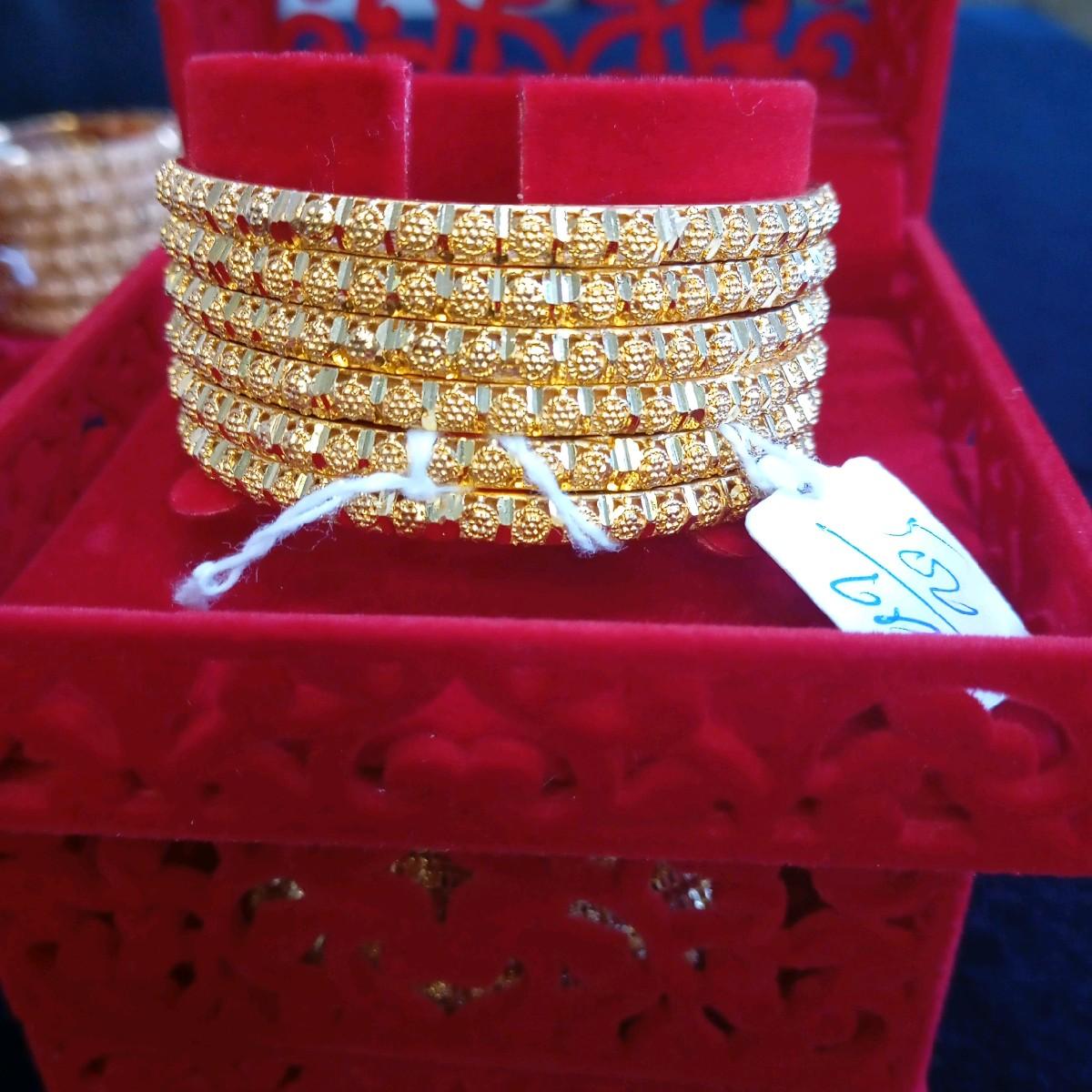 TBD3 Gold Plated Thin Bangles Set for Women - My Jewel Box