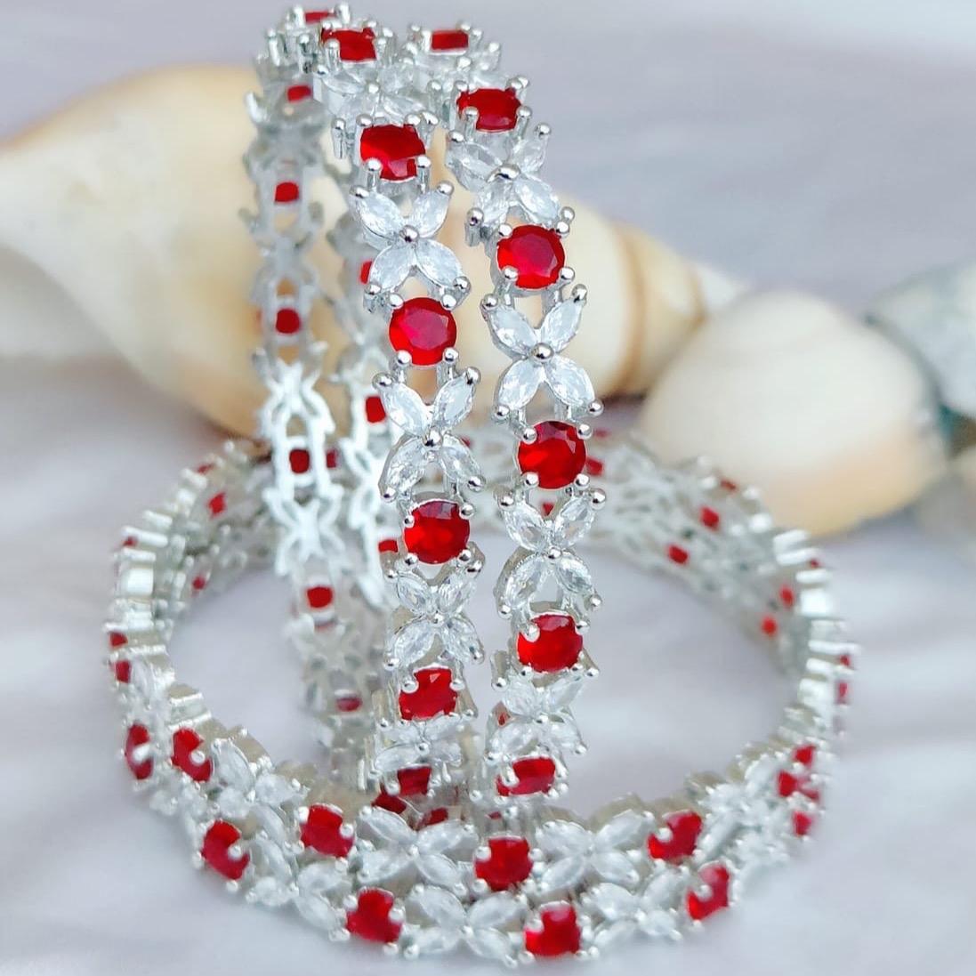 Flower American diamond bracelet bangles 2 piece in different colors Female Anniversary Birthday Engagement Female Anniversary Engagement