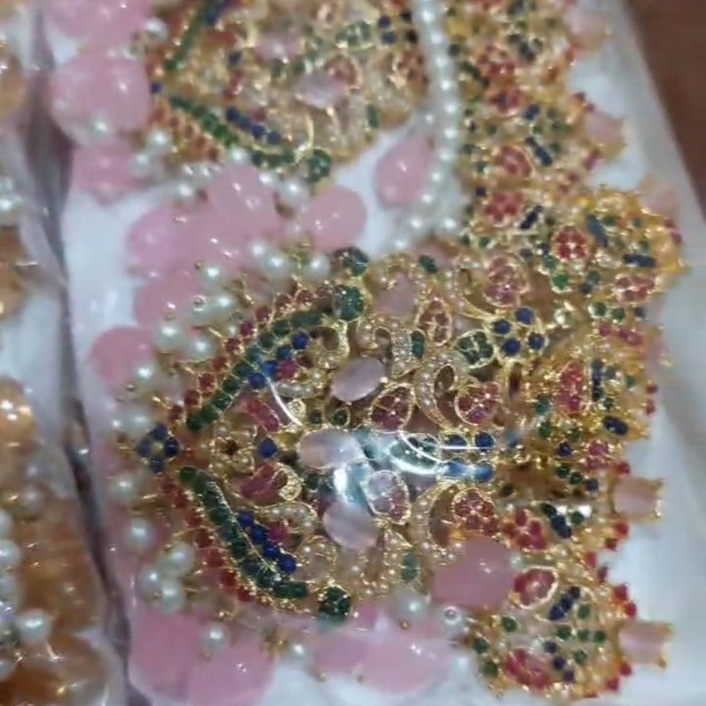 MJBs NAURATAN CHOKER   Set with Earring  Tikka for Parties, Anniversaries, and Engagements - My Jewel Box