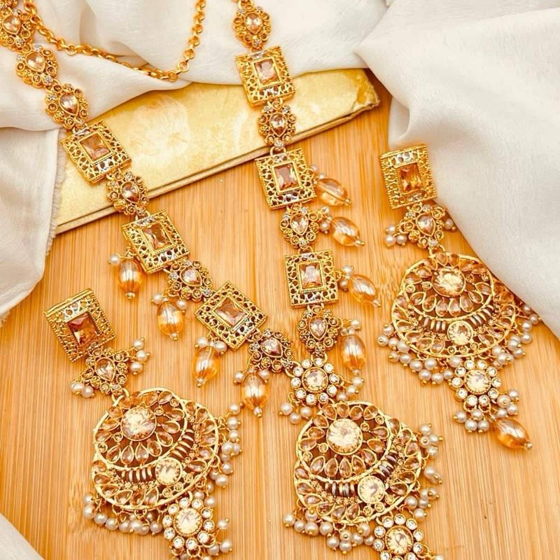 New d1 Egyptian  Mala Jewelry Set - Long Necklace and Earrings - - My Jewel Box