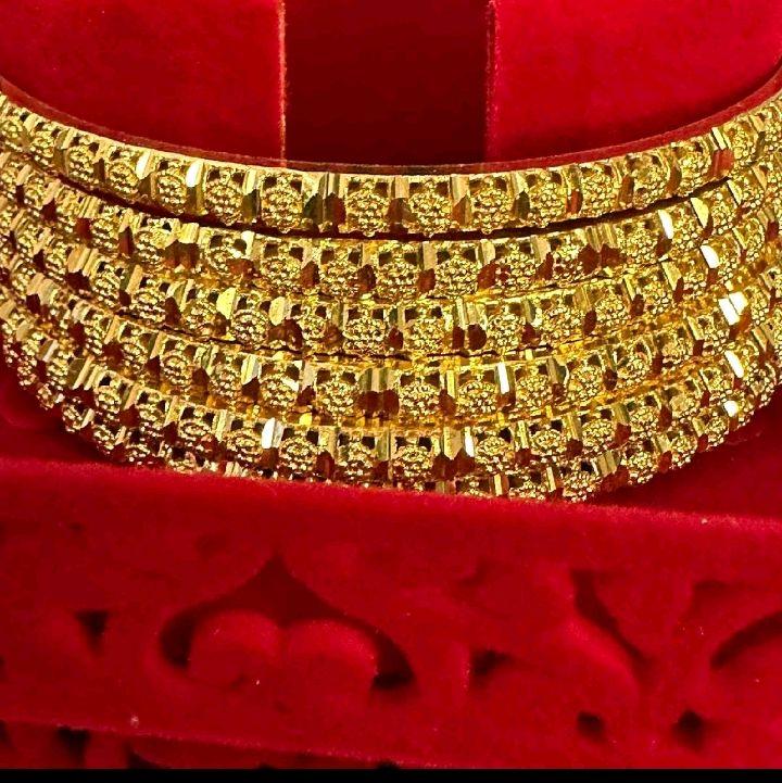 TBD1 Gold Plated Thin Bangles Set for Women - My Jewel Box