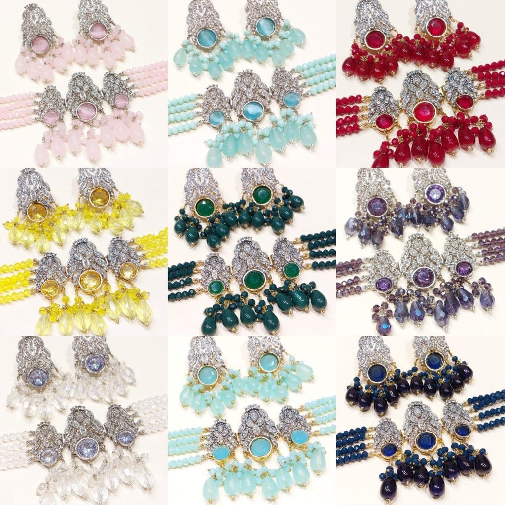 FIZZA Choker Set with Zircon for Women - Lightweight Jewelry with Earring