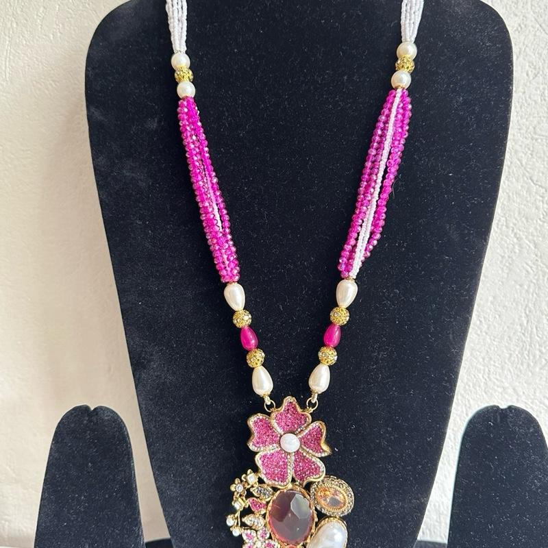 Zarwa long TURKISH  STYLE mala necklace with turkish stones  Only MALA - My Jewel Box