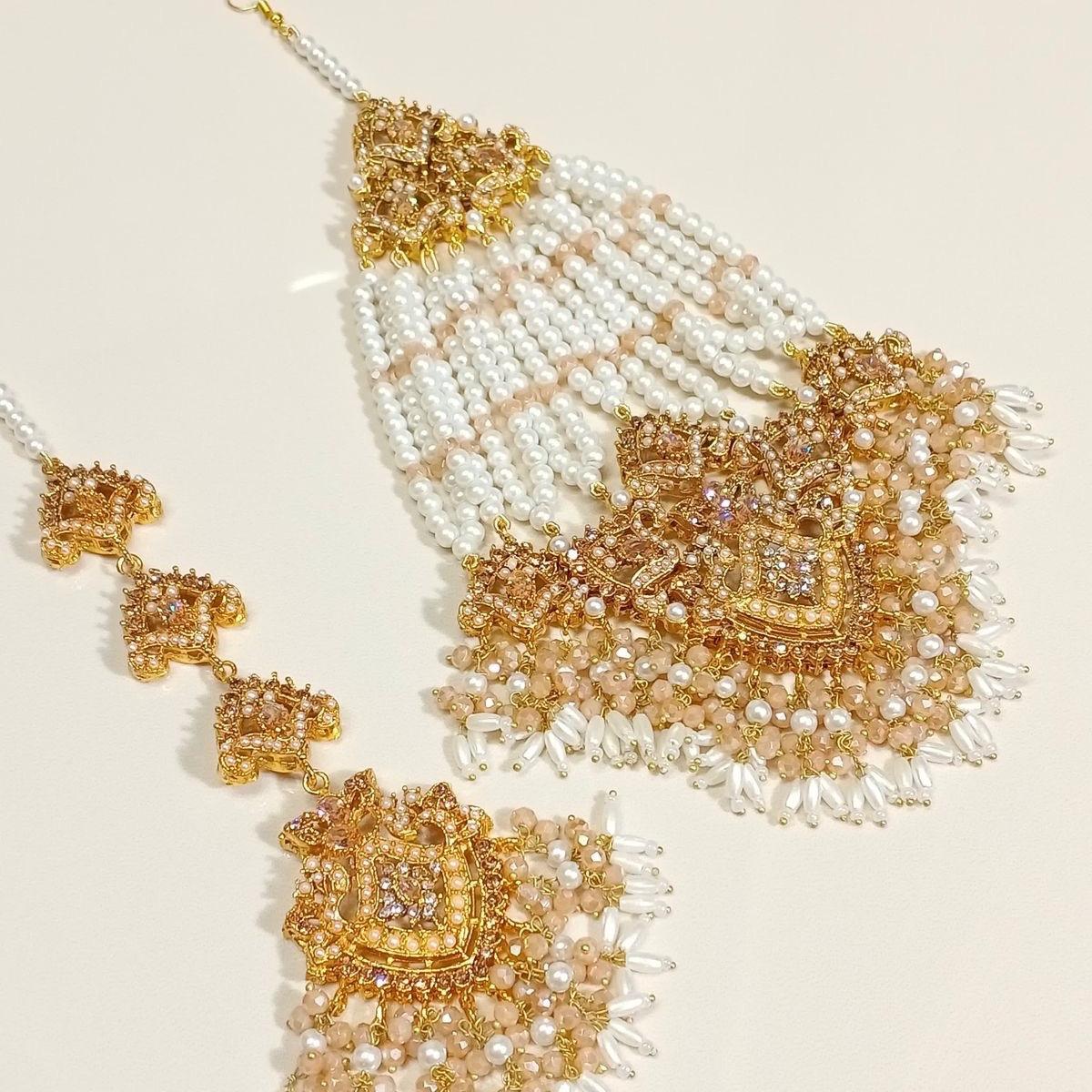 Elegant Pakistani Tikka and Pasa/Jhomer Set for Women - My Jewel Box