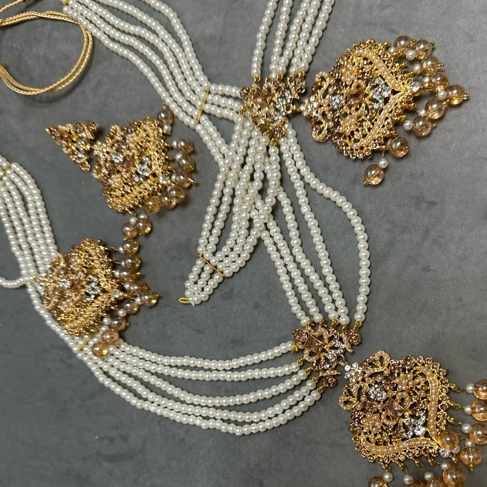 MAlAIKA Mala Choker Combo Necklace Set with Earring Tikka for Women - My Jewel Box