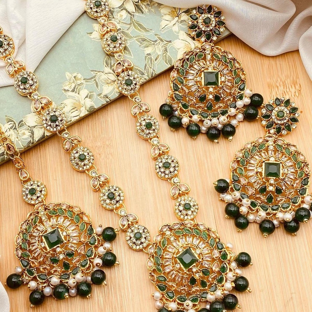DANIYA Egyptian  Long Mala Set with Earring and Tikka for Women - Natural Look and Sophistication - My Jewel Box