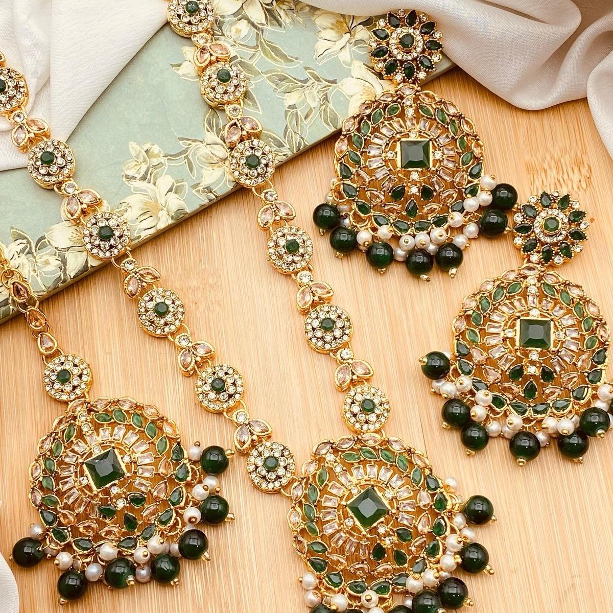 DANIYA Egyptian  Long Mala Set with Earring and Tikka for Women - Natural Look and Sophistication - My Jewel Box