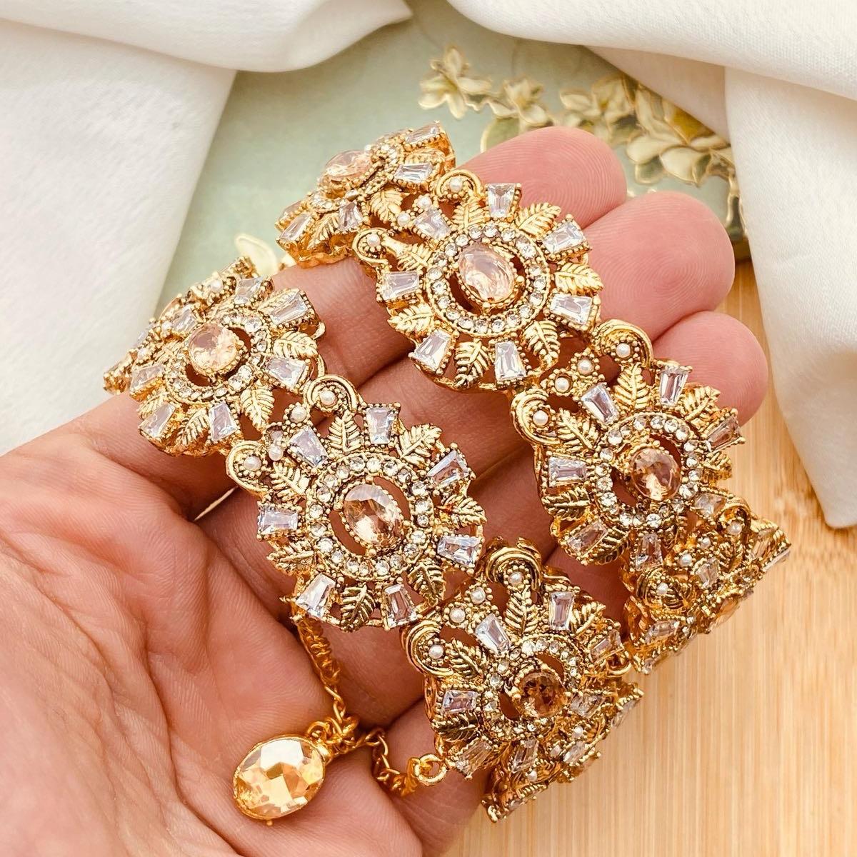 Kangan 02 Elegant manjos open able  bangle kangan bracelet - My Jewel Box