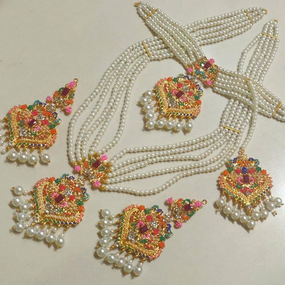 MAlAIKA Mala Choker Combo Necklace Set with Earring Tikka for Women - My Jewel Box