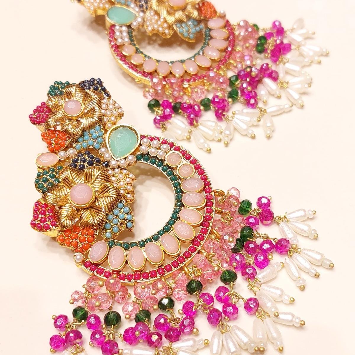 3d Flower original stone earring