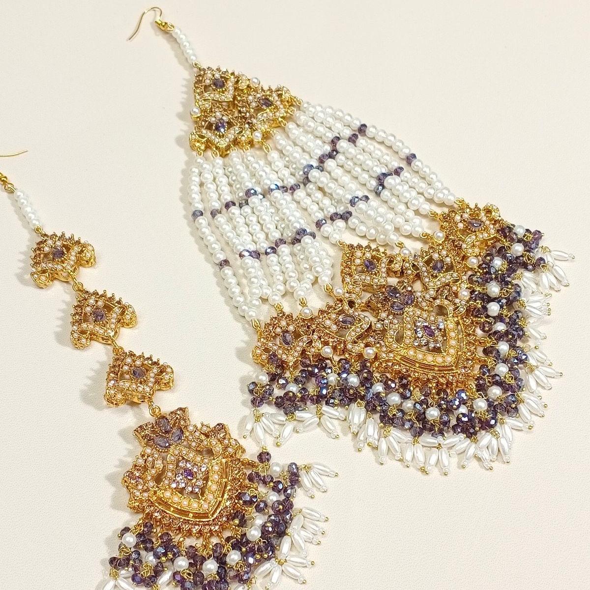 Elegant Pakistani Tikka and Pasa/Jhomer Set for Women - My Jewel Box