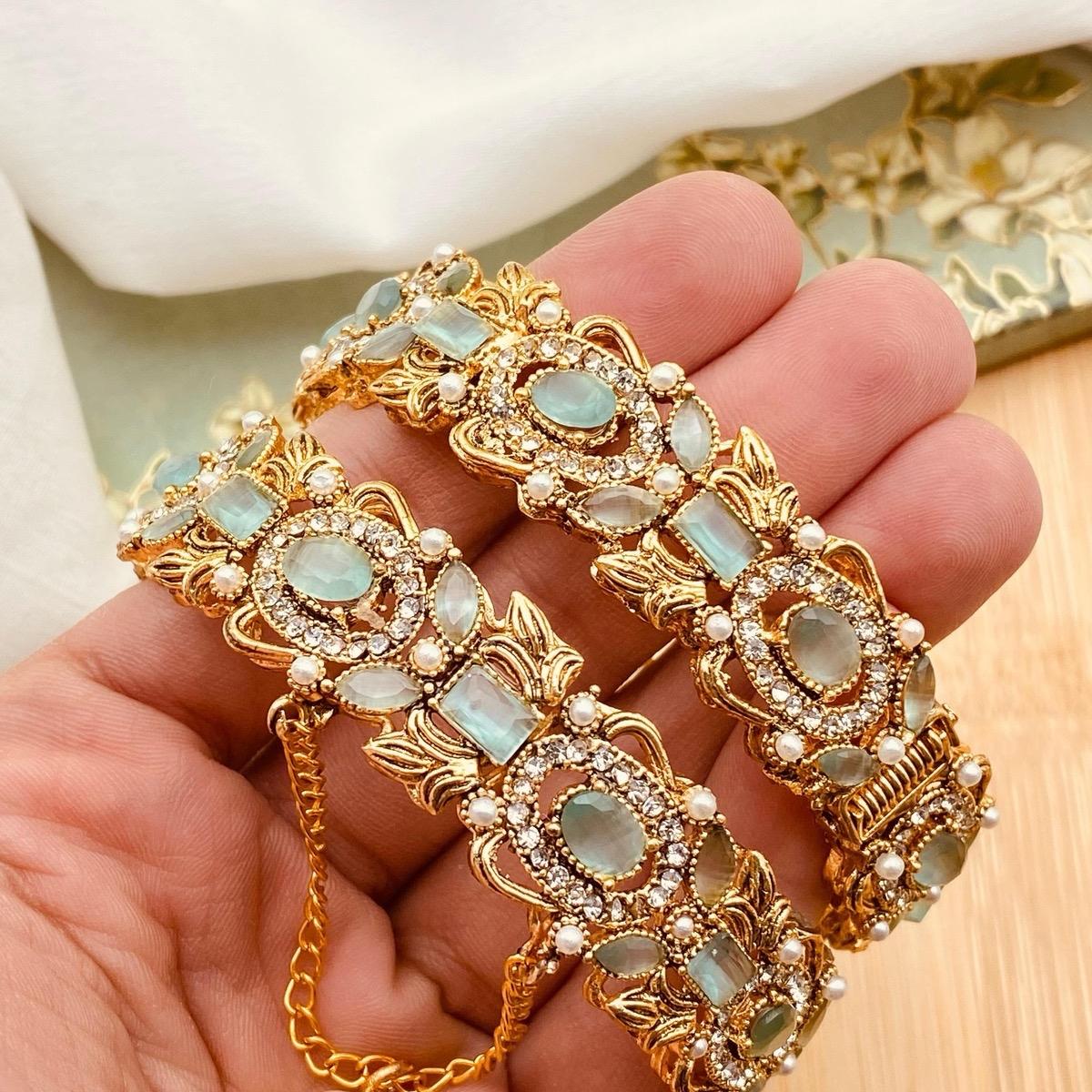 Kangan 03 Elegant manjos open able  bangle kangan bracelet - My Jewel Box