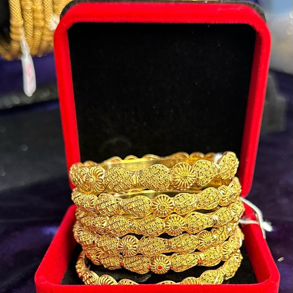 NaZisH's Exclusive orignal Gold Plated Range Bangles with Box - My Jewel Box