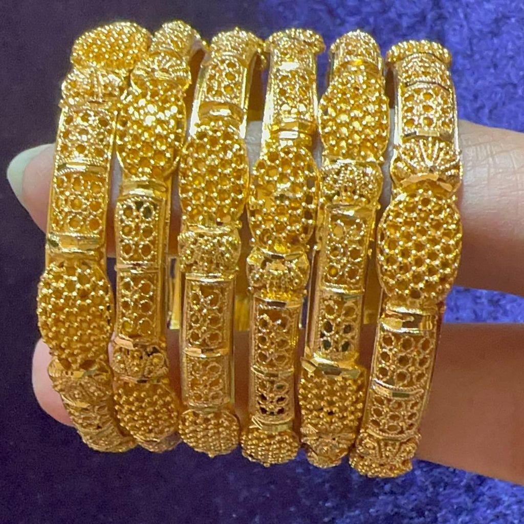Golden gold look bangles  different design not Goldplated