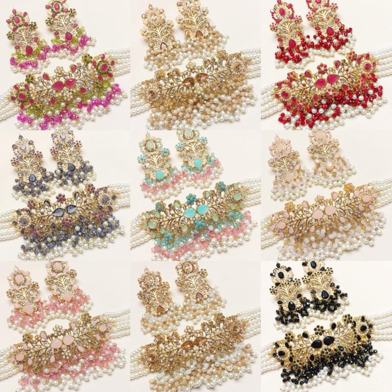 MAHEEN Elegant Choker Set with Earring for Women - Model 075