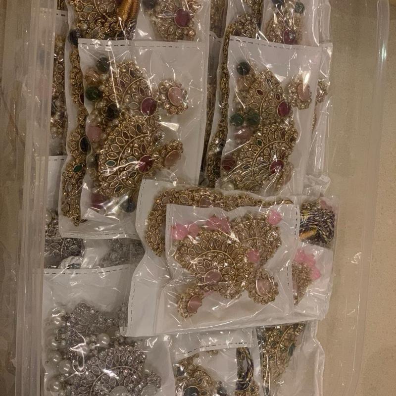 Sandal long mala with earring and tikka - My Jewel Box