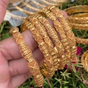 New flower deisgn in MjBs‘s real gold look orignal  Gold plated Range bangles with out box - My Jewel Box