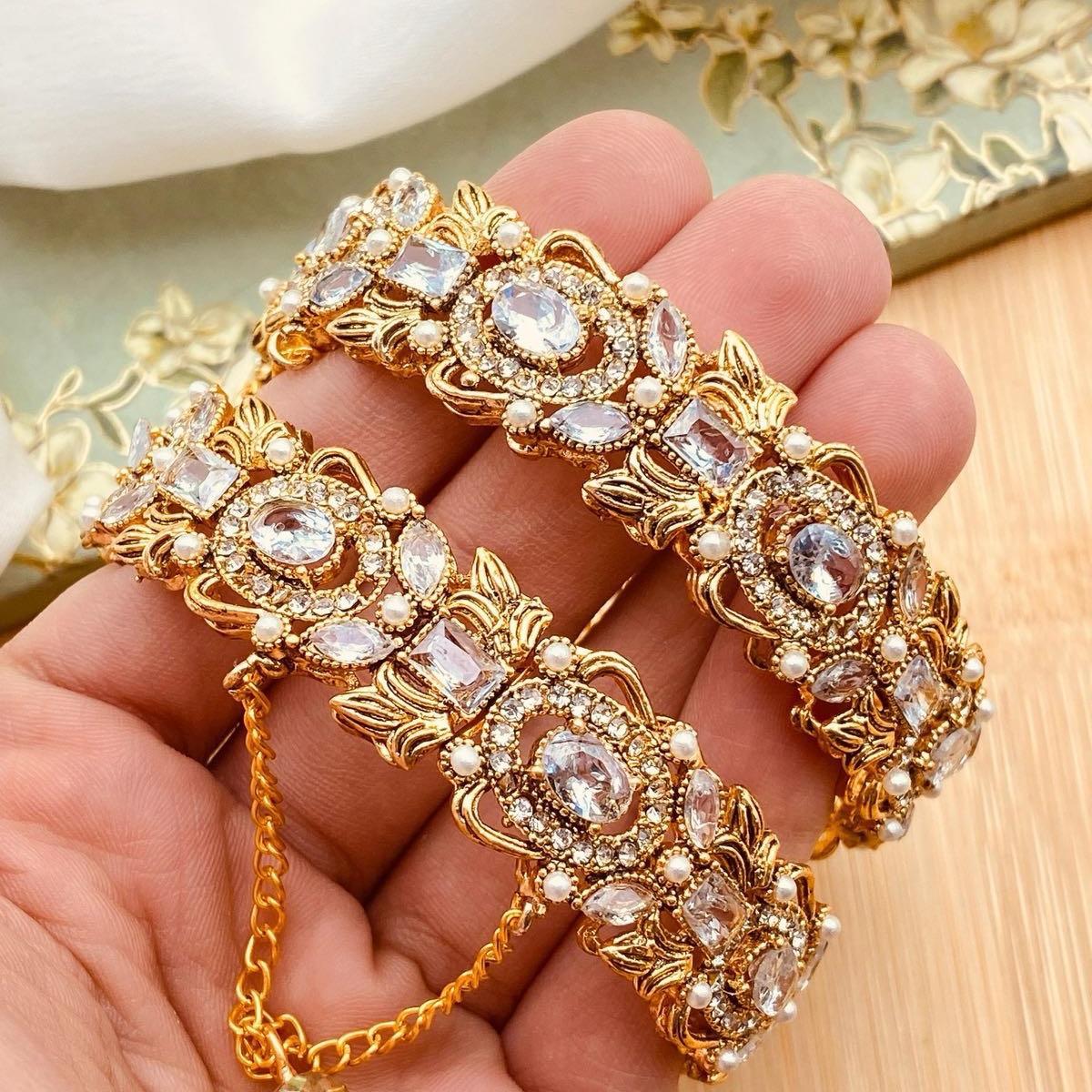Kangan 03 Elegant manjos open able  bangle kangan bracelet - My Jewel Box