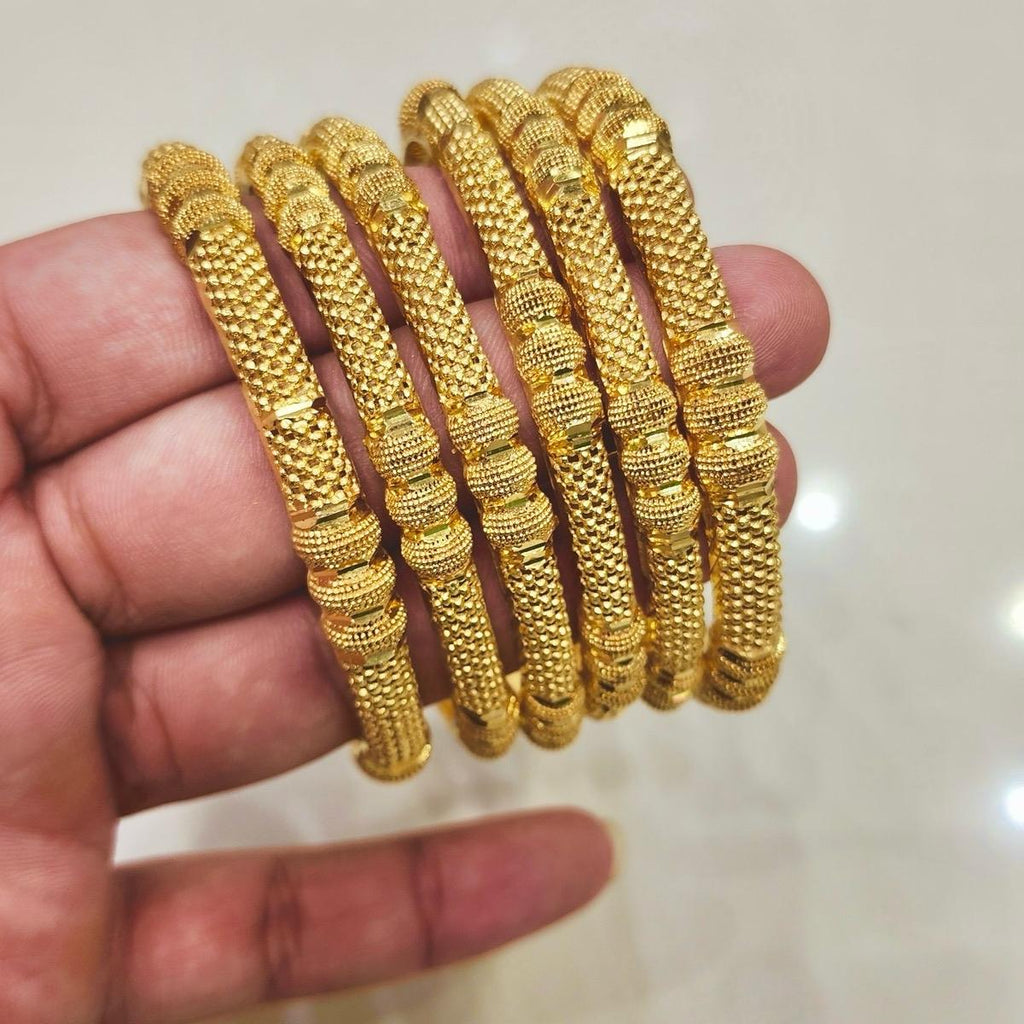 Mjb Design 1 NaZisH ‘s real gold look orignal  Gold plated Range bangles with box - My Jewel Box