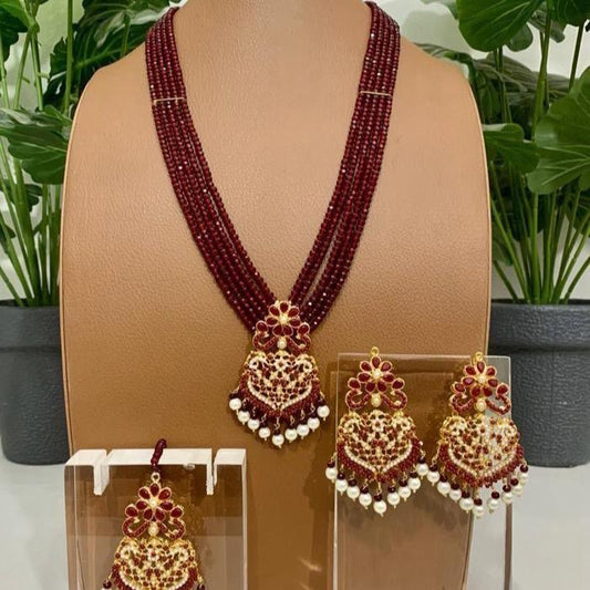 Bareera long mala set with earrings & Tekka
