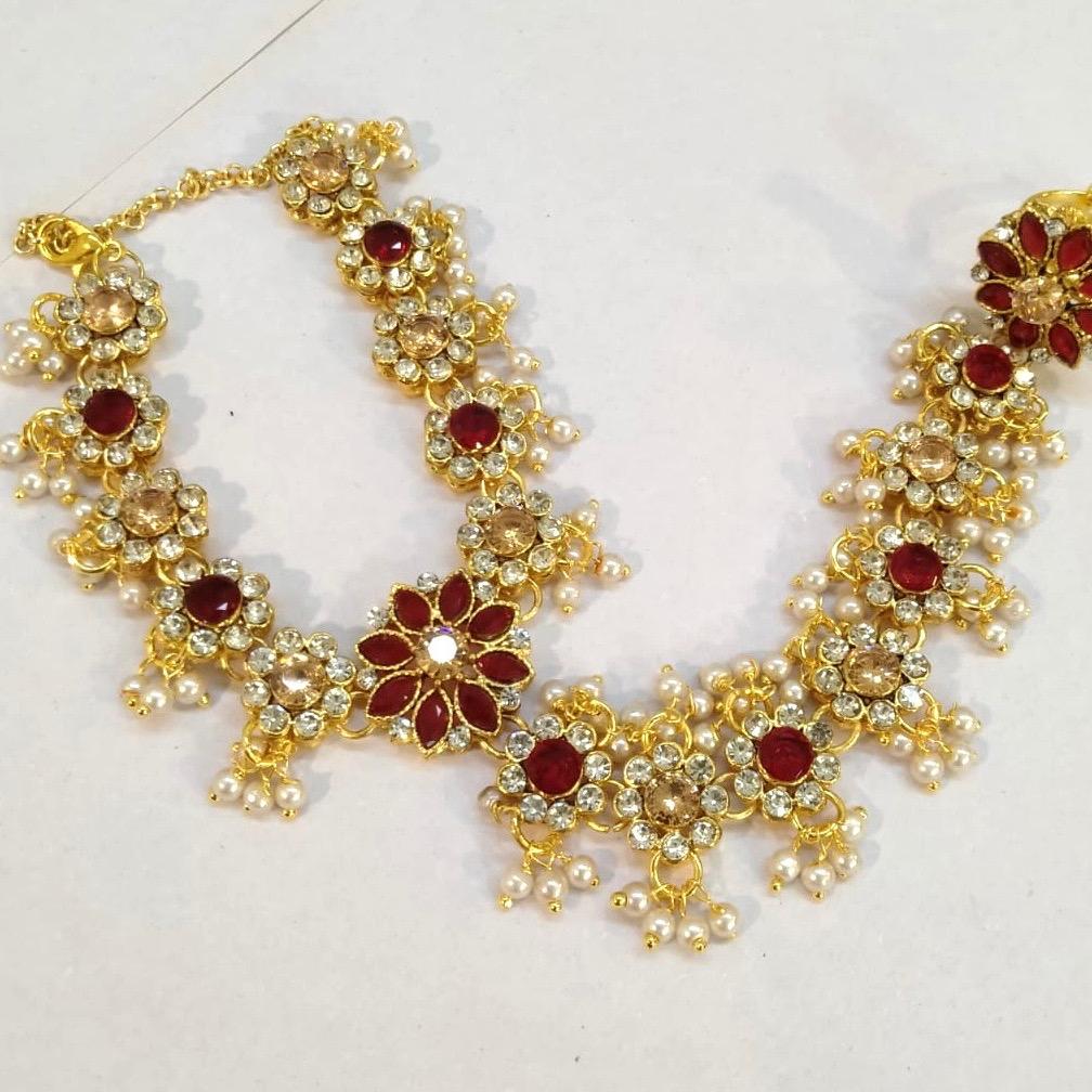 Kundan Anja  (Hand piece) 1 ring conected with bracelet available