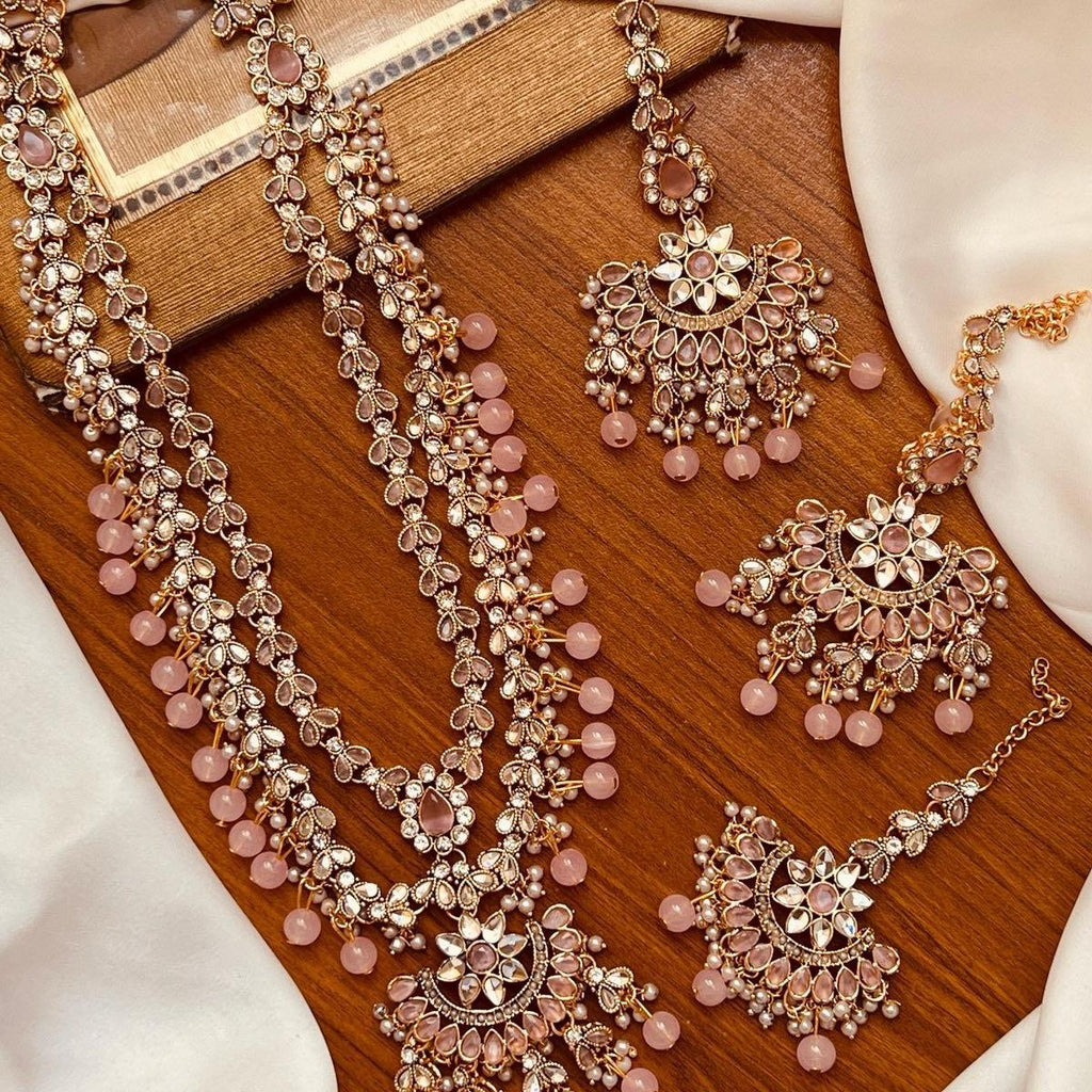 AMAYA Kundan Rani har two layered with earring tikka - My Jewel Box