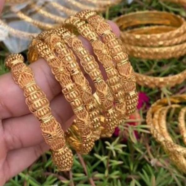 New flower deisgn in MjBs‘s real gold look orignal  Gold plated Range bangles with out box - My Jewel Box