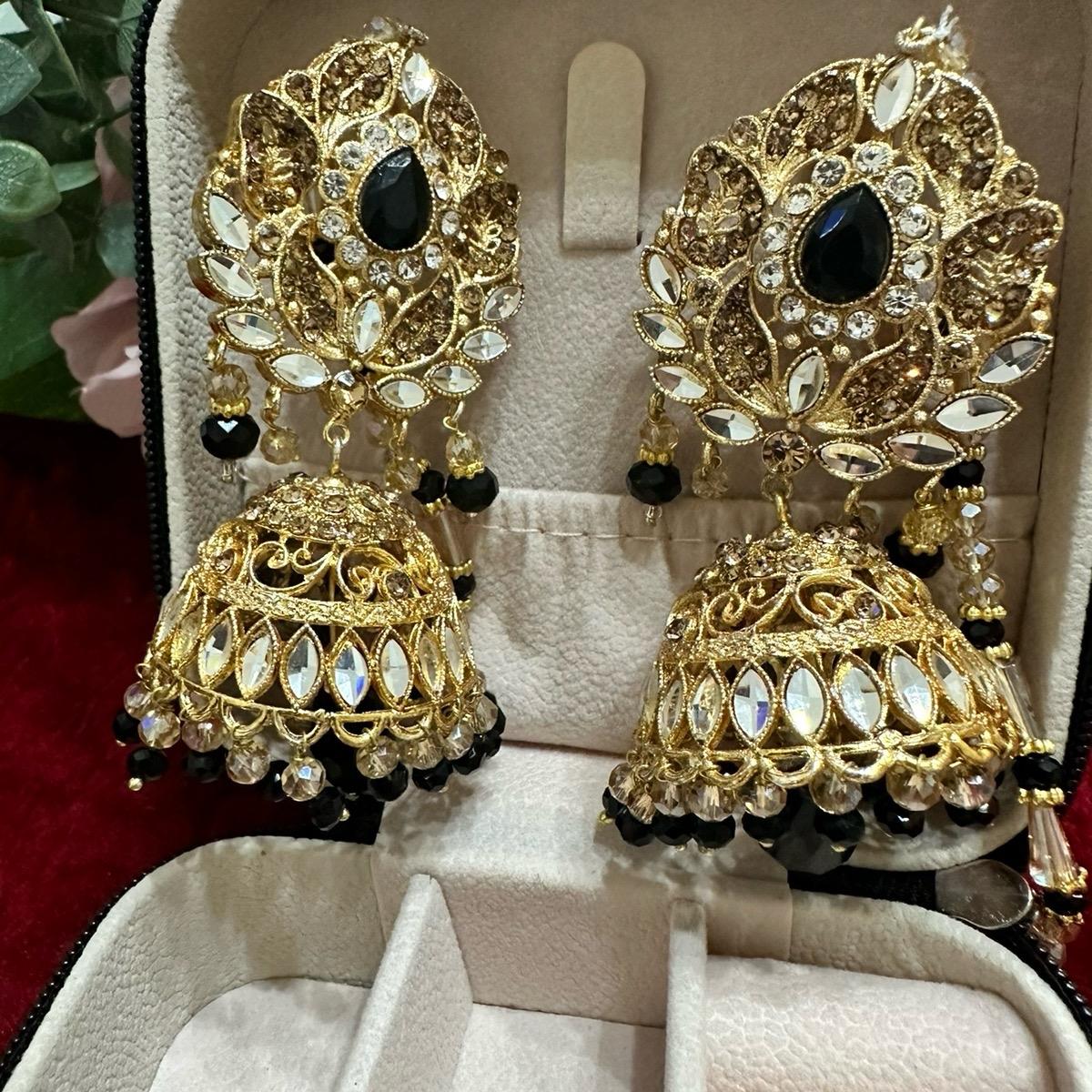 DIYA Jhumka earring with sahare (kanchain ) Anniversary Birthday Wedding