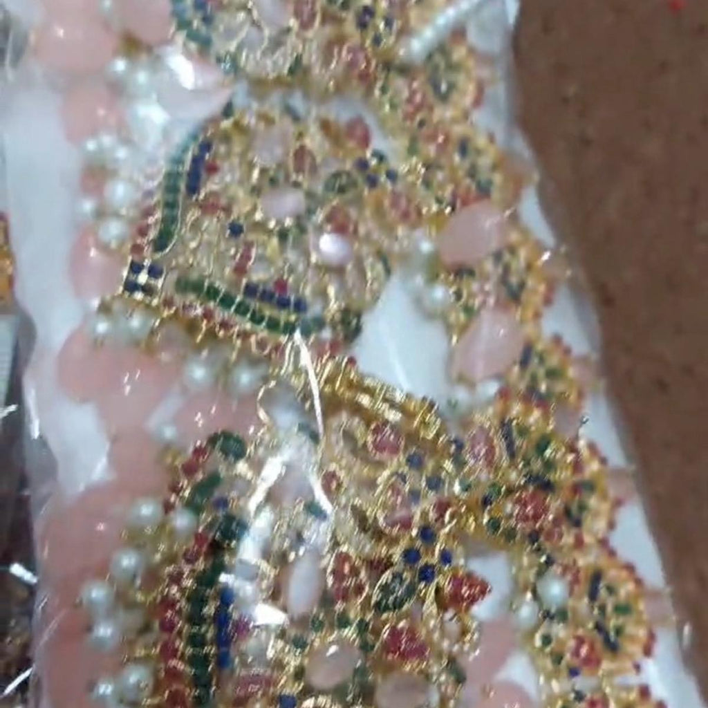 MJBs NAURATAN CHOKER   Set with Earring  Tikka for Parties, Anniversaries, and Engagements - My Jewel Box