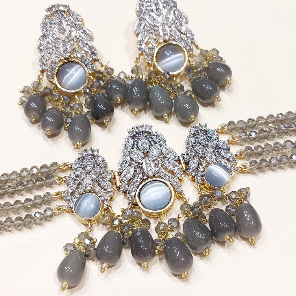 FIZZA Choker Set with Zircon for Women - Lightweight Jewelry with Earring