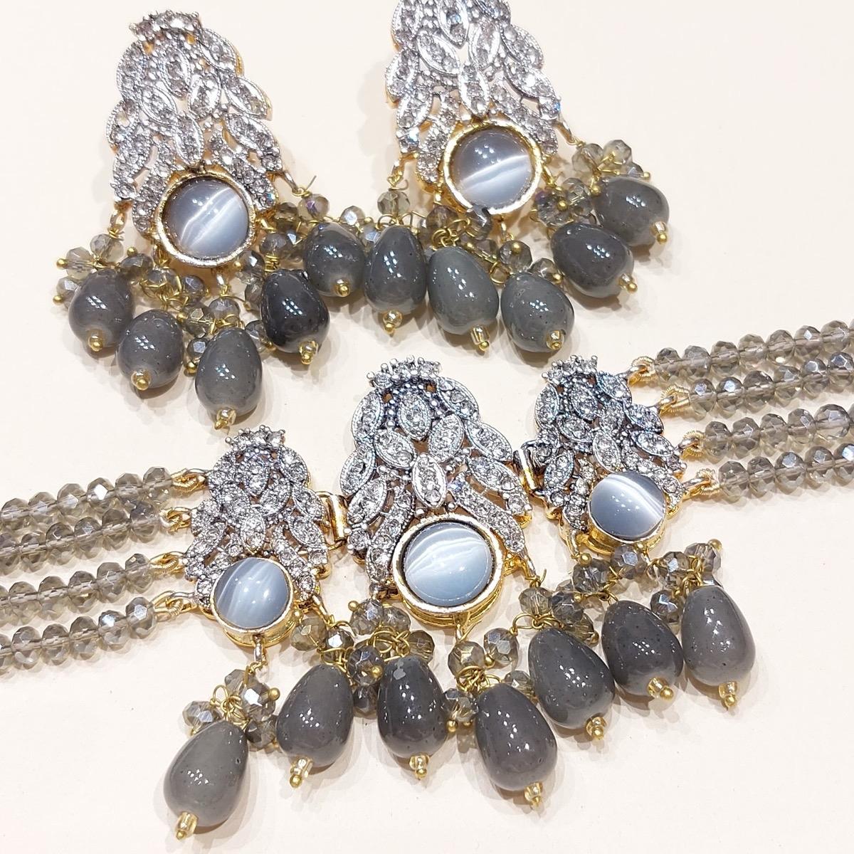 FIZZA Choker Set with Zircon for Women - Lightweight Jewelry with Earring