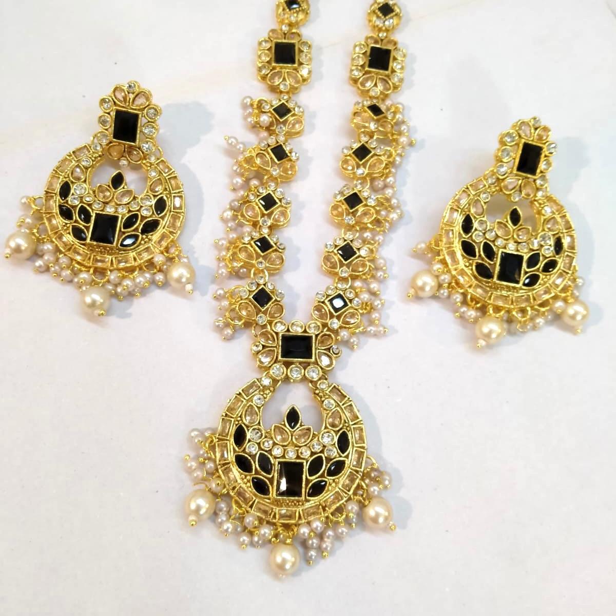NAZEEN extra Long mala necklace  set with chand bali earring