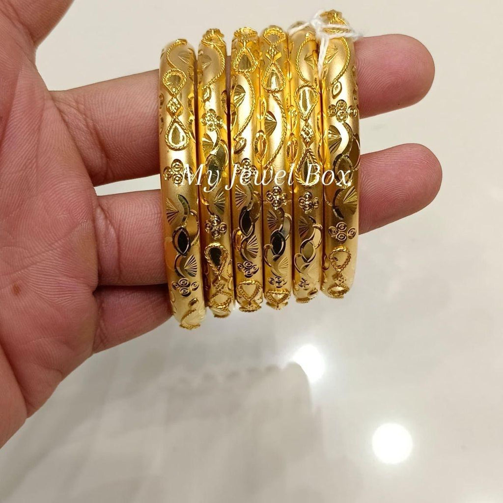 NaZisH ‘s real gold look orignal  Gold plated Range bangles with box